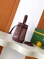 Goyard Petit Flot Mini – Bucket Bag Chevron Canvas In Burgundy - 4