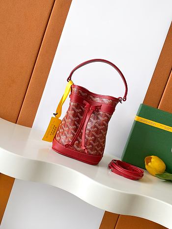 Goyard Petit Flot Mini – Bucket Bag Chevron Canvas In Red