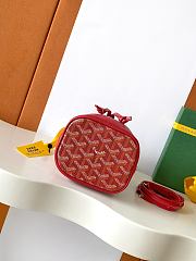Goyard Petit Flot Mini – Bucket Bag Chevron Canvas In Red - 6