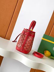 Goyard Petit Flot Mini – Bucket Bag Chevron Canvas In Red - 5