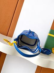 Goyard Petit Flot Mini – Bucket Bag Chevron Canvas In Blue - 6