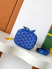 Goyard Petit Flot Mini – Bucket Bag Chevron Canvas In Blue - 4