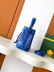 Goyard Petit Flot Mini – Bucket Bag Chevron Canvas In Blue - 5