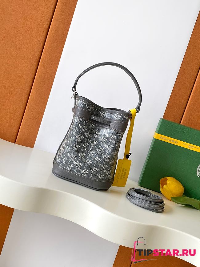 Goyard Petit Flot Mini – Bucket Bag Chevron Canvas In Gray - 1