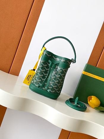 Goyard Petit Flot Mini – Bucket Bag Chevron Canvas In Green