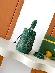 Goyard Petit Flot Mini – Bucket Bag Chevron Canvas In Green - 4