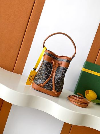 Goyard Petit Flot Mini – Bucket Bag Chevron Canvas In Brown