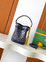 Goyard Petit Flot Mini – Bucket Bag Chevron Canvas In Navy Blue - 4
