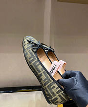 Fendi Junior Ballerinas Tobacco jacquard ballerina - 4