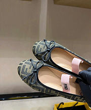 Fendi Junior Ballerinas Tobacco jacquard ballerina - 2