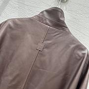 Loewe wide-leg motorcycle leather jacket in burgundy - 6