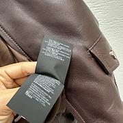 Loewe wide-leg motorcycle leather jacket in burgundy - 2