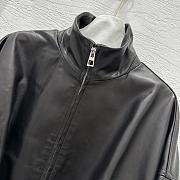 Loewe wide-leg motorcycle leather jacket in black - 4