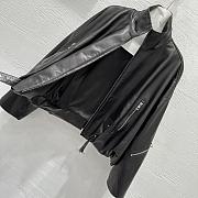 Loewe wide-leg motorcycle leather jacket in black - 3