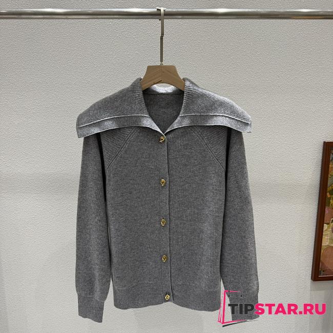 Bottega Veneta Woolen Button Knitwear In Gray - 1
