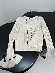 Valentino Wool Ruffle Sleeve Sweater In Beige - 3