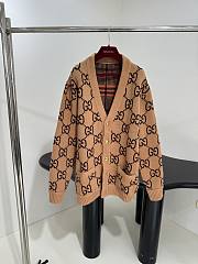 Gucci Reversible GG Mohair Wool Cardigan In Brown - 1