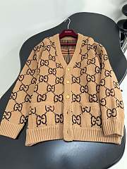 Gucci Reversible GG Mohair Wool Cardigan In Brown - 3