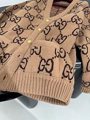 Gucci Reversible GG Mohair Wool Cardigan In Brown - 2