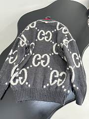Gucci Reversible GG Mohair Wool Cardigan In Dark grey & off-white - 6
