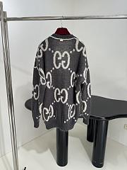 Gucci Reversible GG Mohair Wool Cardigan In Dark grey & off-white - 4