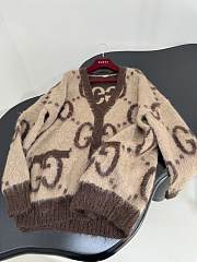 Gucci Reversible GG Mohair Wool Cardigan In Beige & Brown - 5