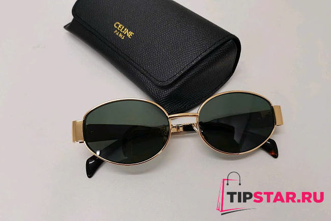 Celine Triomphe Metal 01 sunglasses in Metal Green - 1