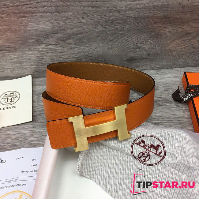 Hermes Belt In Orange 3.2 cm - 1