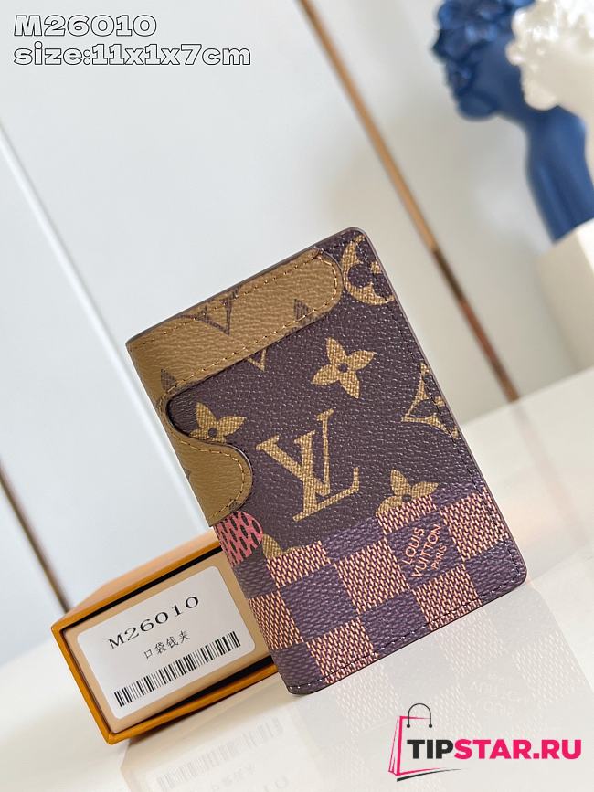 Louis Vuitton Pocket Organizer Wallet Monogram Reverse In Brown M26010 - 1