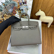 Hermes Birkin 25 Silver Hardware in Gray Color - 5