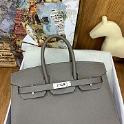 Hermes Birkin 25 Silver Hardware in Gray Color - 4