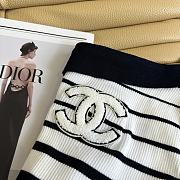 Chanel shoulder ribbon knit short-sleeved top - 4