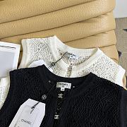 Chanel Hollow knit tops in white/black - 5