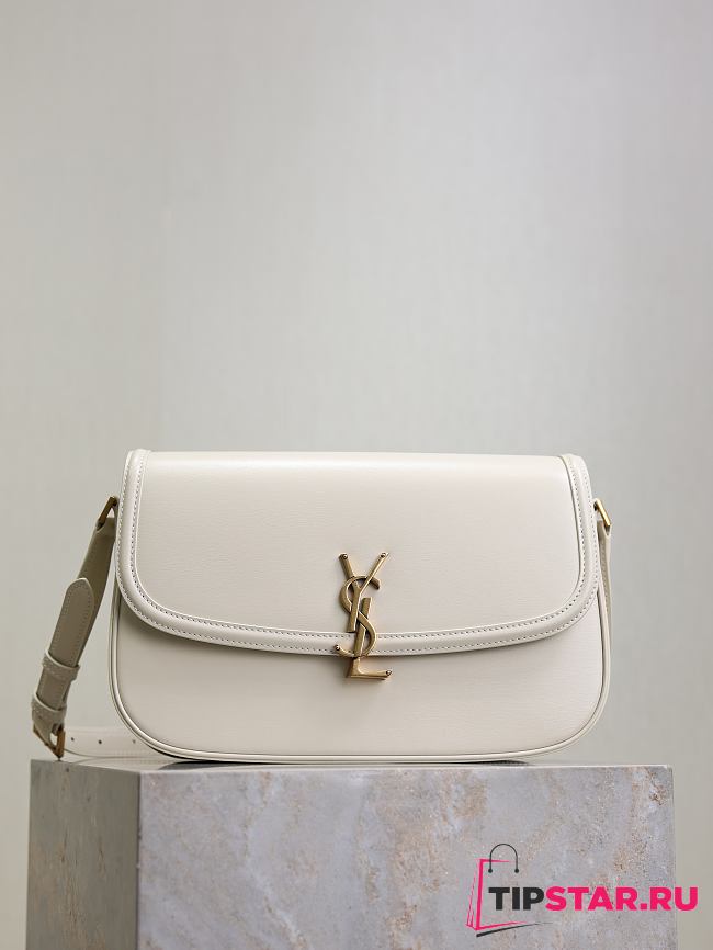 Ysl Medium Solferino Bag Leather In White - 1
