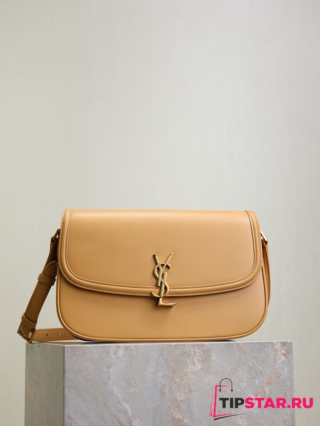 Ysl Medium Solferino Bag Leather In Beige - 1