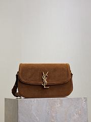 Ysl SAINT LAURENT Solferino small suede shoulder bag in brown - 1
