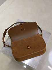 Ysl SAINT LAURENT Solferino small suede shoulder bag in brown - 3
