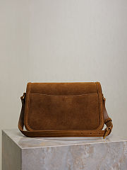 Ysl SAINT LAURENT Solferino small suede shoulder bag in brown - 2