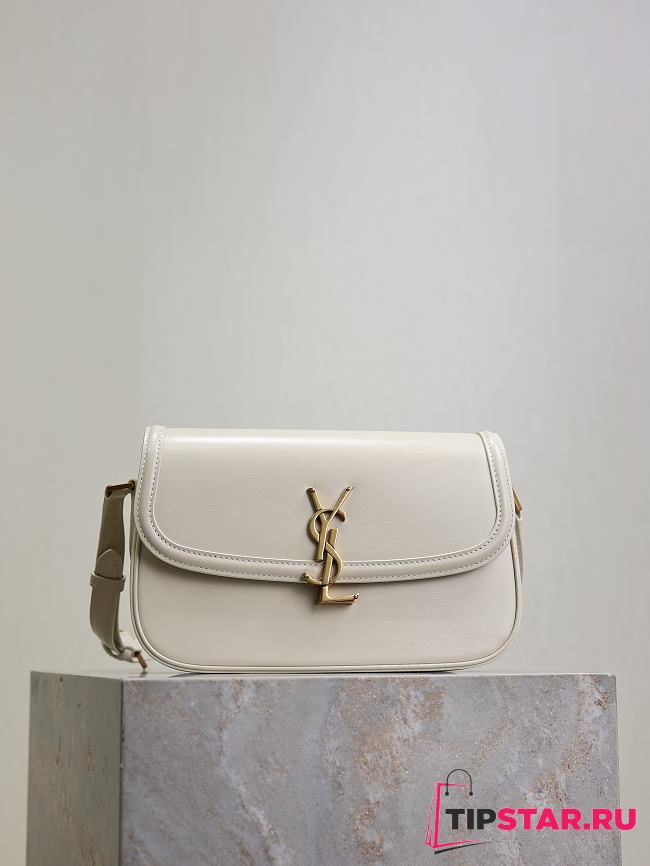Ysl Small Solferino Bag Leather In White - 1