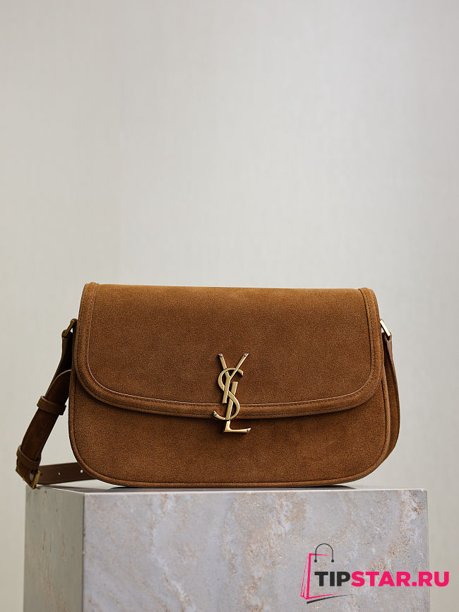 Ysl SAINT LAURENT Solferino medium suede shoulder bag in brown - 1