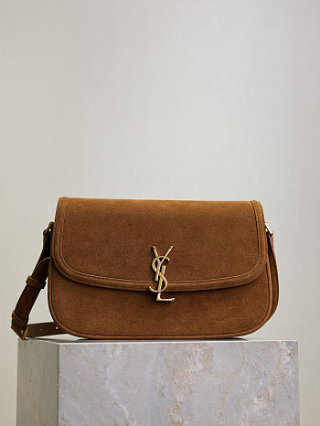 Ysl SAINT LAURENT Solferino medium suede shoulder bag in brown