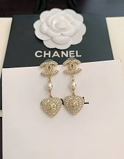 Chanel full diamond heart earrings - 2