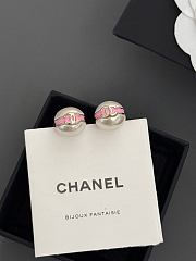 Chanel pink pearl earrings - 4