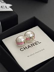 Chanel pink pearl earrings - 2