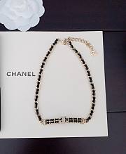 Chanel black leather necklace - 4