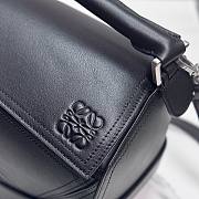 Loewe Large Puzzle Biker bag in shiny calfskin Black - 2