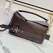 Loewe Large Puzzle Biker bag in shiny calfskin Brown - 1