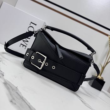 Loewe Small Puzzle Biker bag in shiny calfskin Black