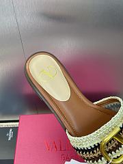Valentino Logo Metal Buckle Block Sandals - 4