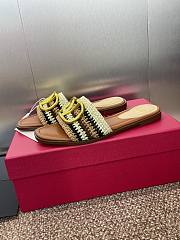 Valentino Logo Metal Buckle Block Sandals - 3